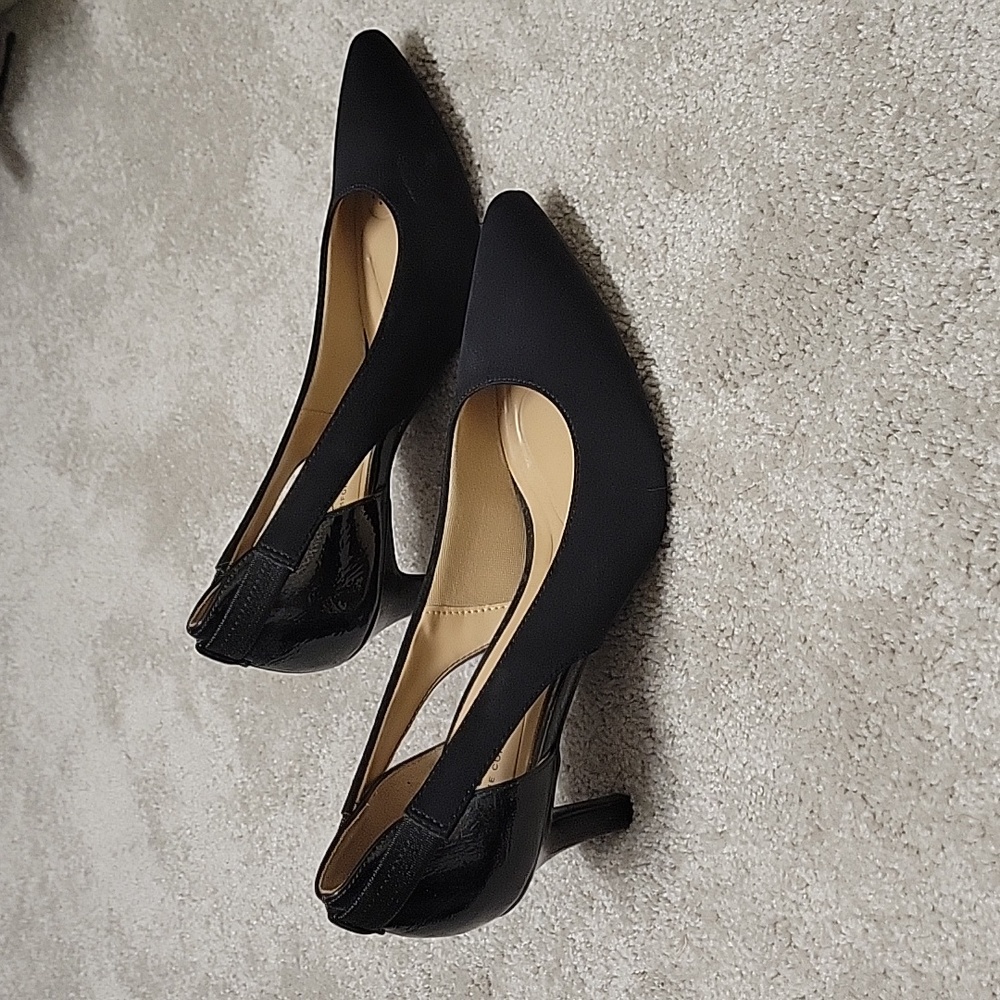 Black Faux Slingback Heels